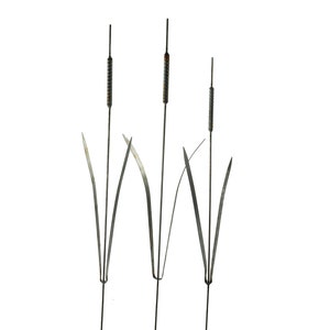 Cattail Metal Garden Stakes | Large Yard Art & Pond Decor GP145