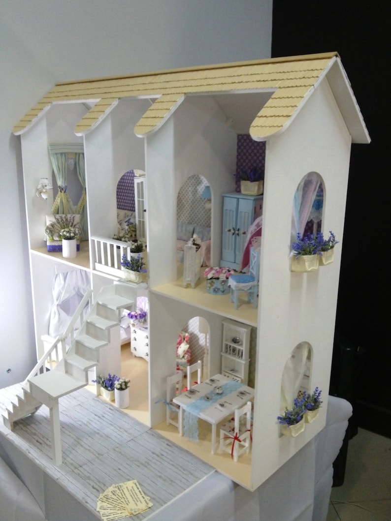 Wooden Dollhouse/Barbie Doll house/Dollhouse Furniture/Living | Etsy