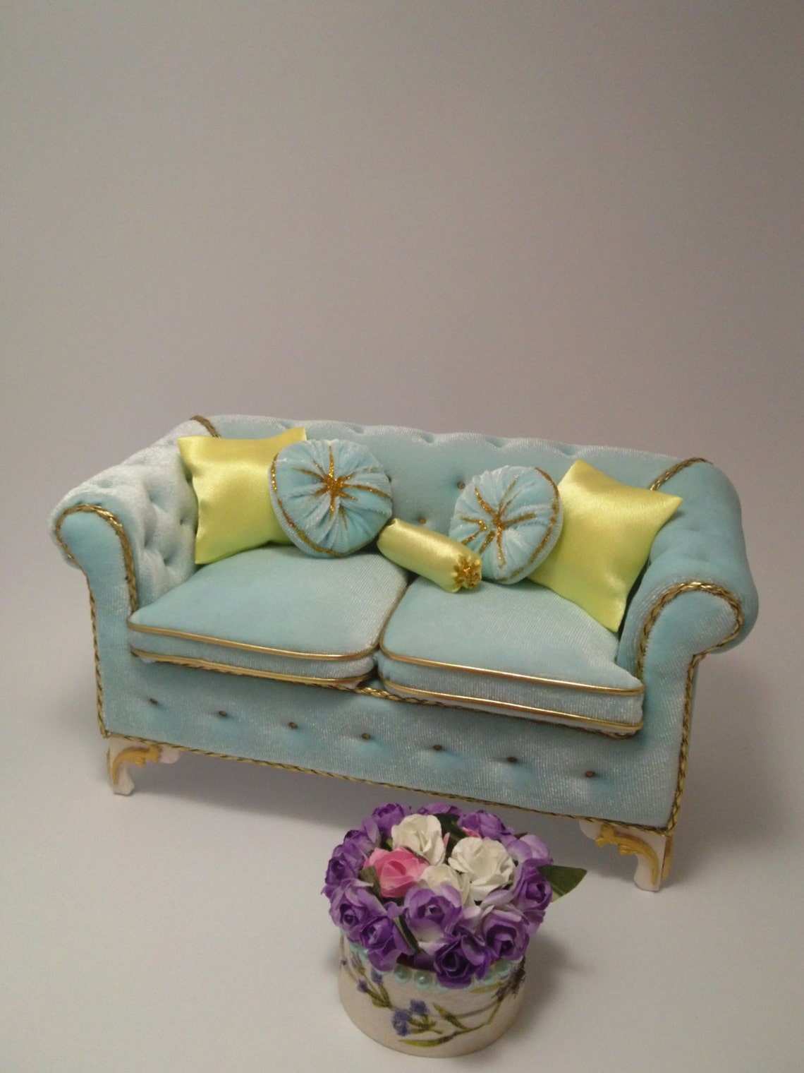 Dollhouse Sofa / Living Room Set / Upholstered Furniture / Etsy