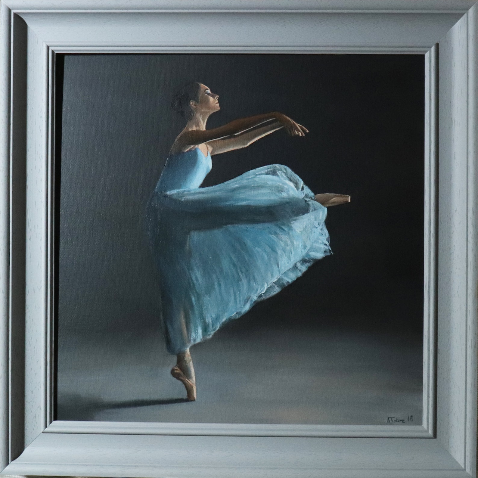 movement, portrait of a dancer, ballet, ballerina, young woman painting, original artwork, not print, nutcracker