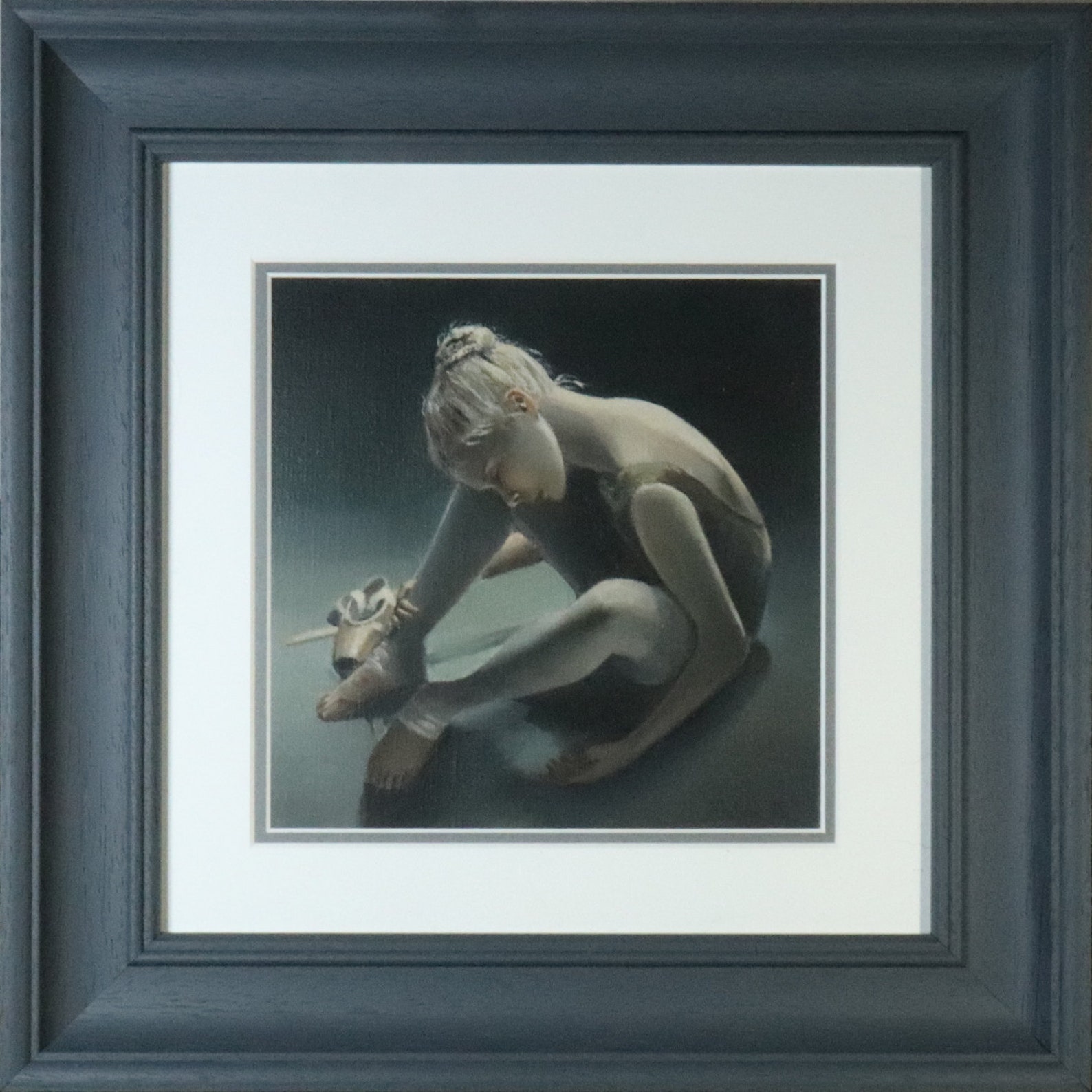 days end, exhausted ballerina, young dancer painting. ballet artwork, not print, original art by alex jabore