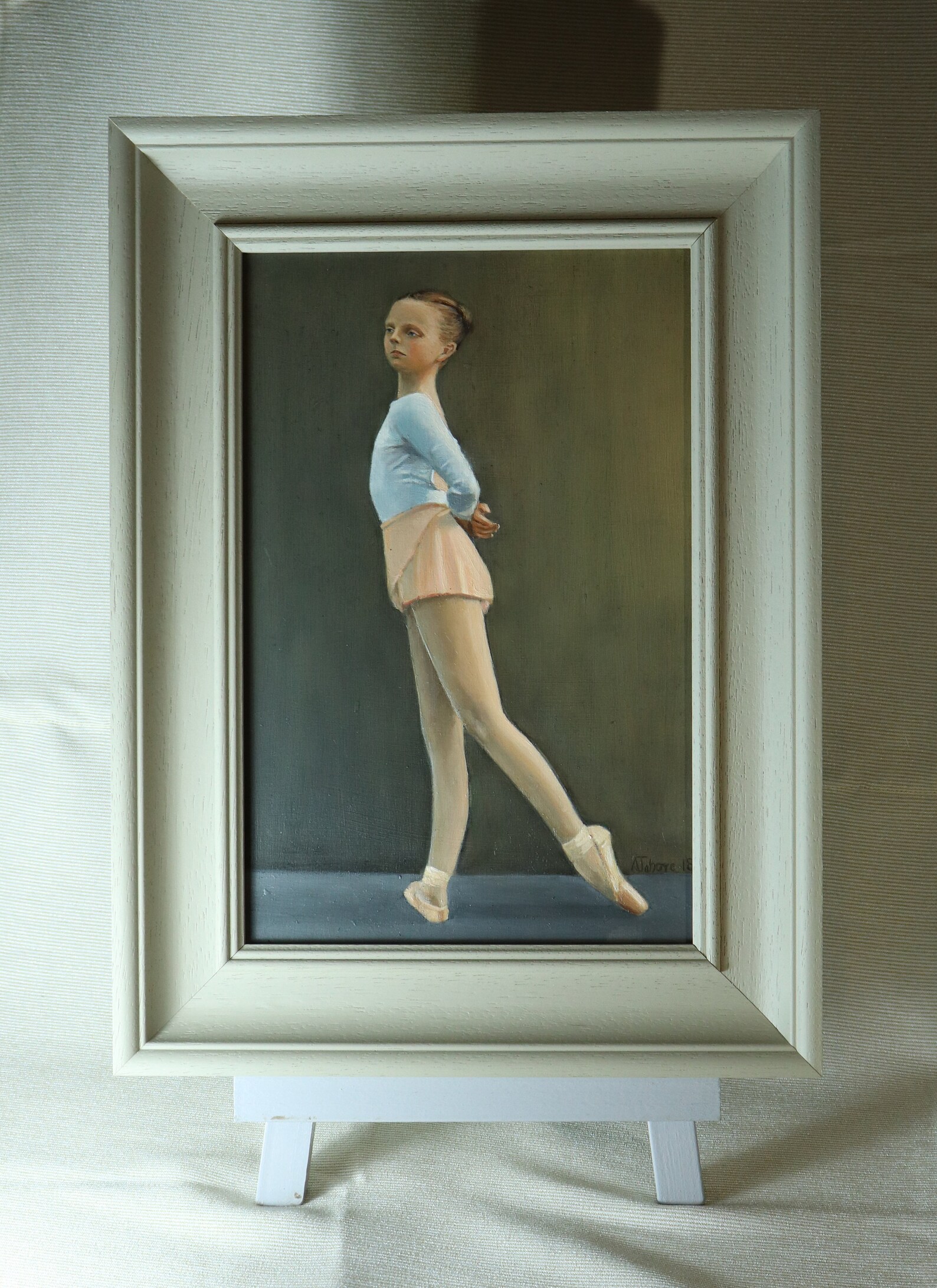 young ballerina, blank greeting card, artwork print /birthday cards, young girl ballet painting, tutu shoes art prints by uk art