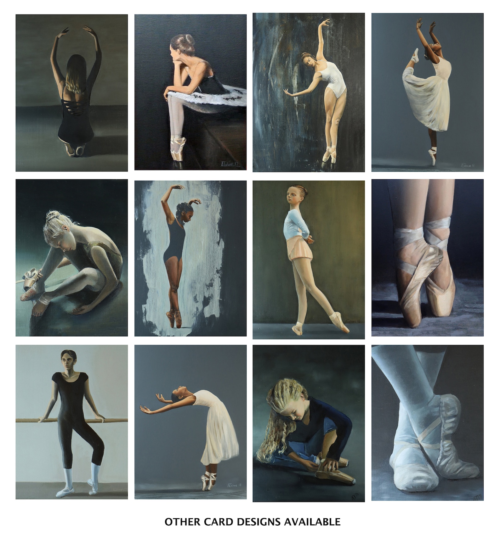 ballet shoes still life, blank greeting card, artwork print /birthday cards, ballet painting, tutu shoes art prints by uk artist