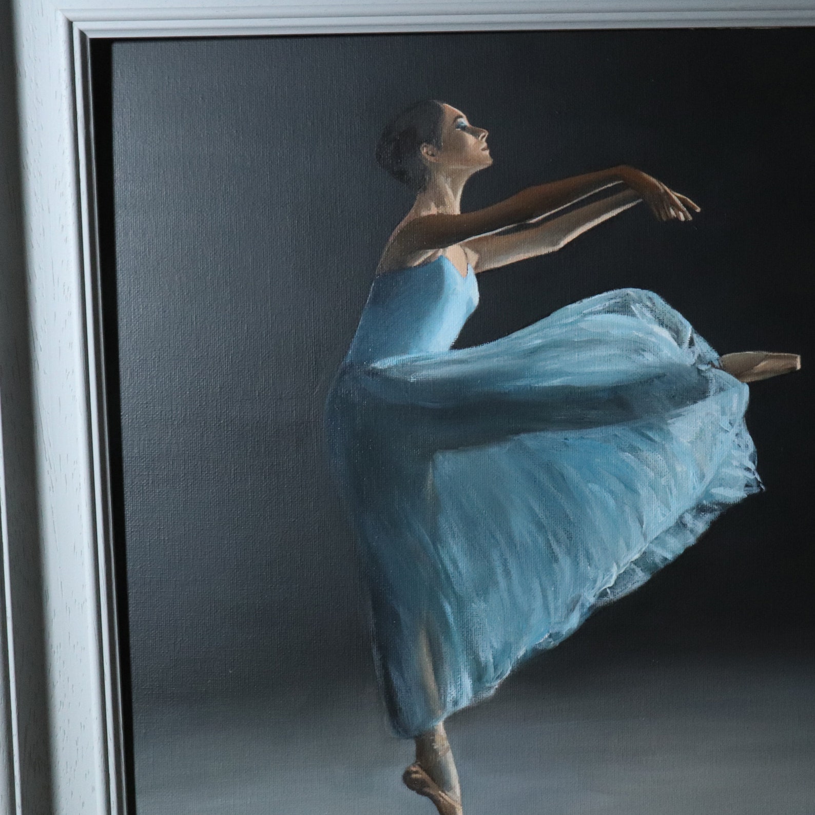 movement, portrait of a dancer, ballet, ballerina, young woman painting, original artwork, not print, nutcracker