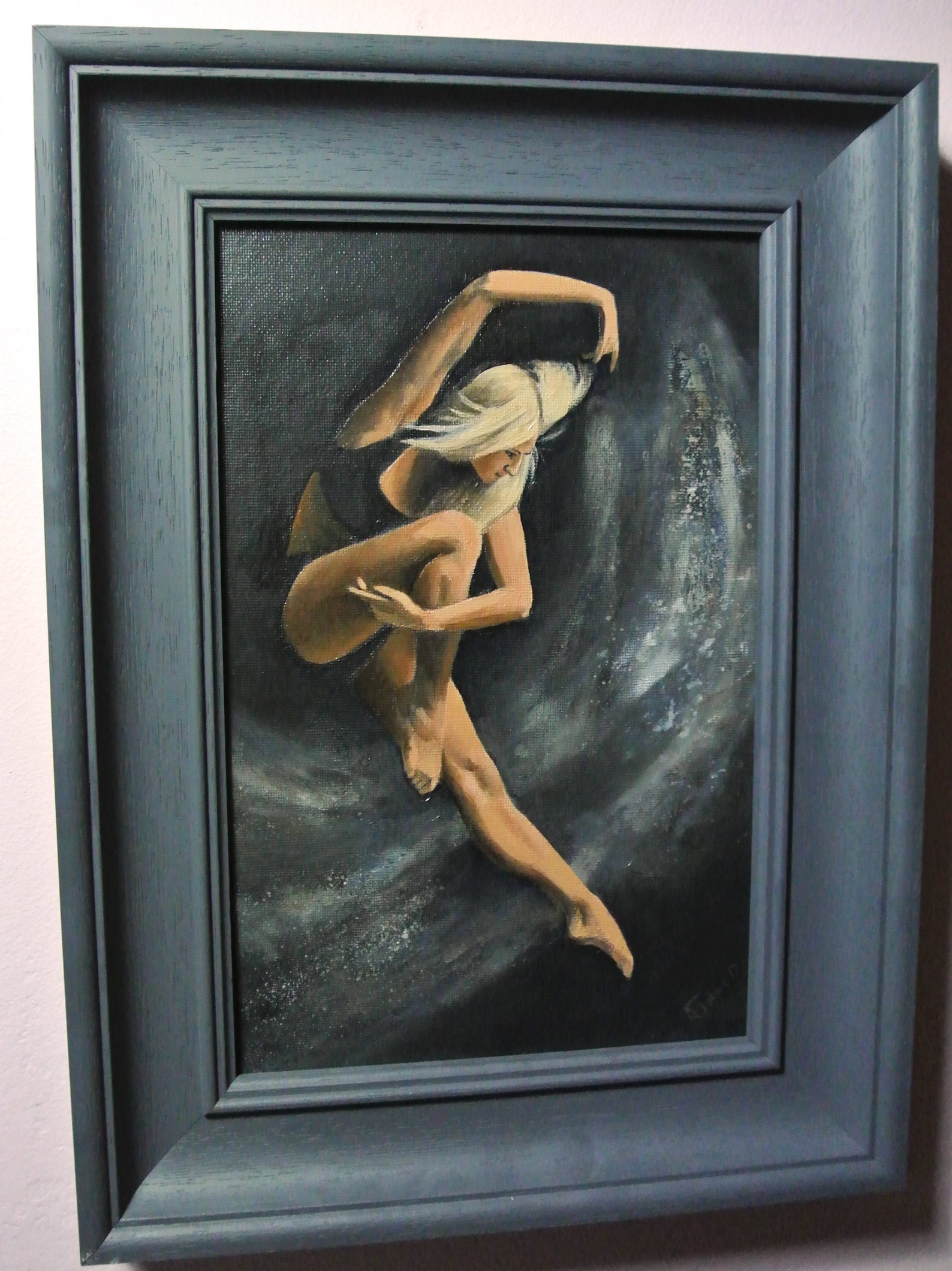 ballet study, ballerina, dance, framed and ready to hang (2016) oil original by uk artist ballet study, ballerina, dance, framed and ready to hang (2016) oil original by uk artist