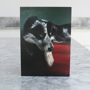 Collie Perro, Impresión de Arte / Tarjetas de Cumpleaños, Navidad Arte Impresiones basadas en Obra Original Artista del Reino Unido Alex Jabore