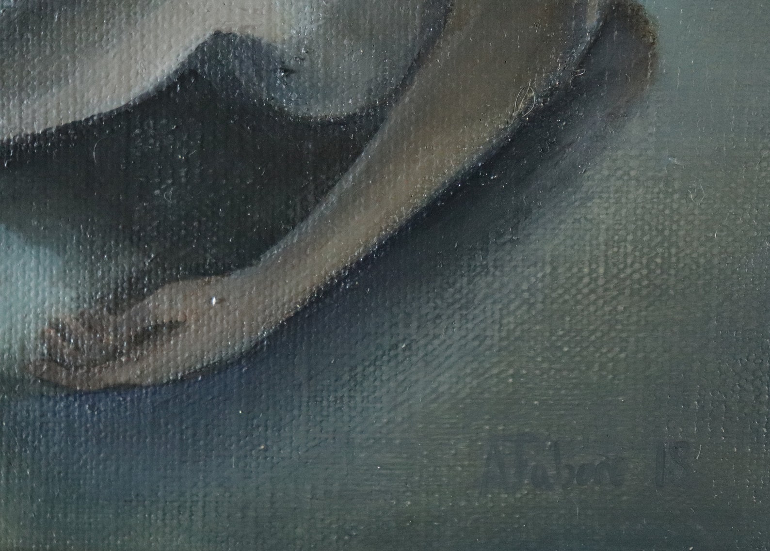 days end, exhausted ballerina, young dancer painting. ballet artwork, not print, original art by alex jabore
