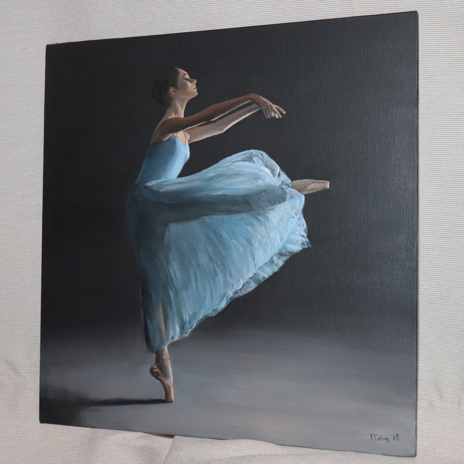 movement, portrait of a dancer, ballet, ballerina, young woman painting, original artwork, not print, nutcracker