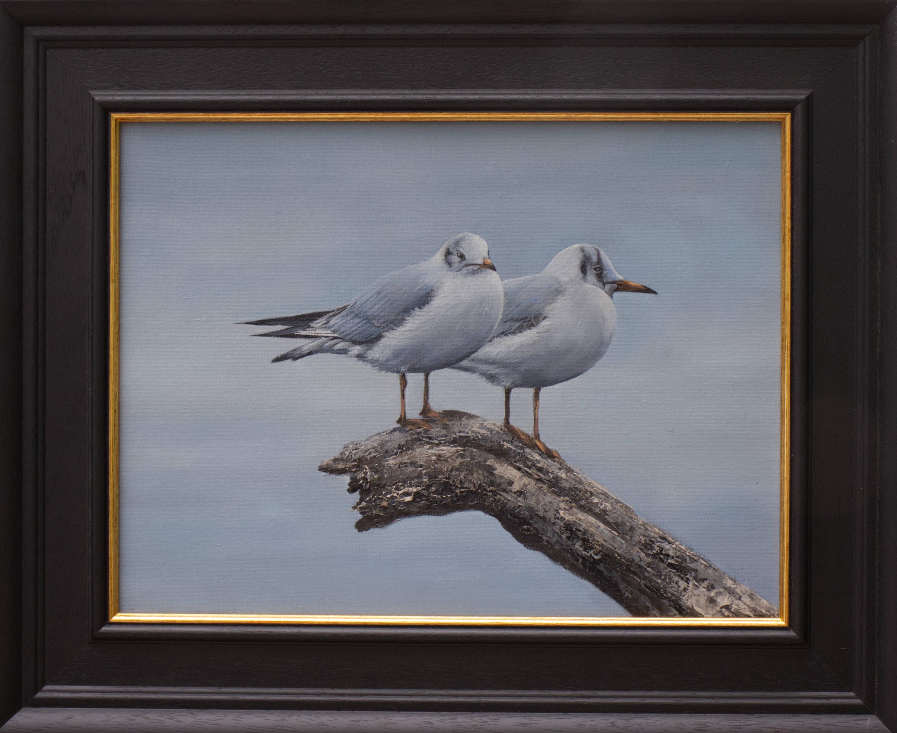 2羽のカモメ 油彩画 キャンバスアート 美術品・アンティーク・コレクション 2羽のカモメ 油彩画 キャンバスアート
