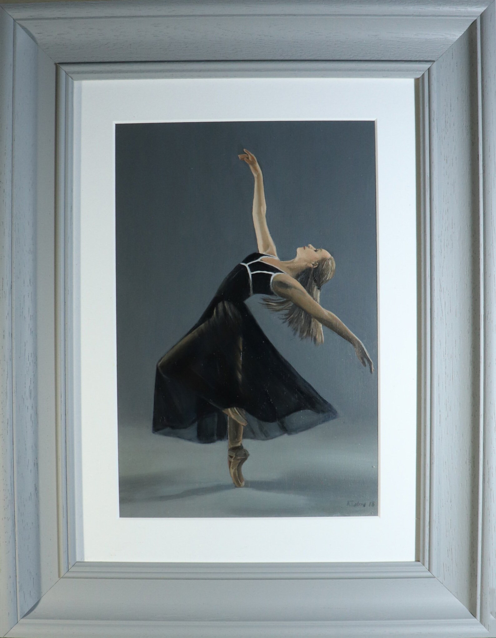 ballet pirouette on pointe, dancer artwork print / birthday cards, christmas art prints based on original artwork uk artist alex