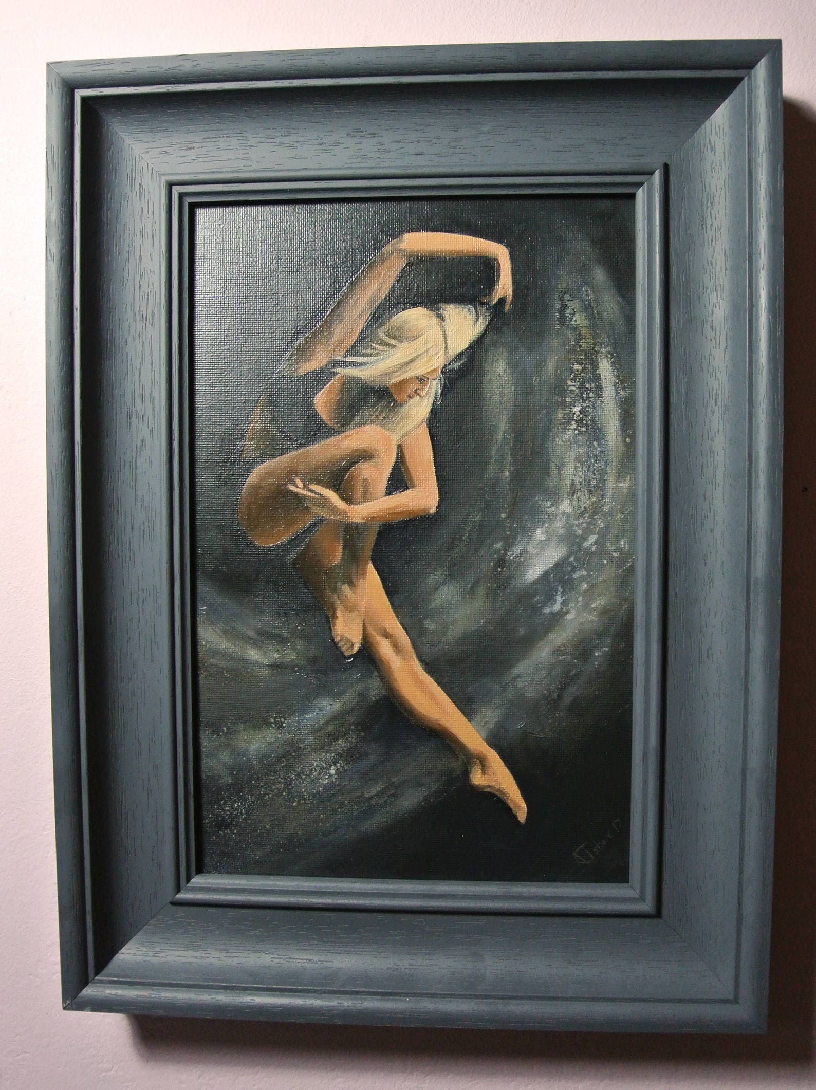 ballet study, ballerina, dance, framed and ready to hang (2016) oil original by uk artist ballet study, ballerina, dance, framed and ready to hang (2016) oil original by uk artist