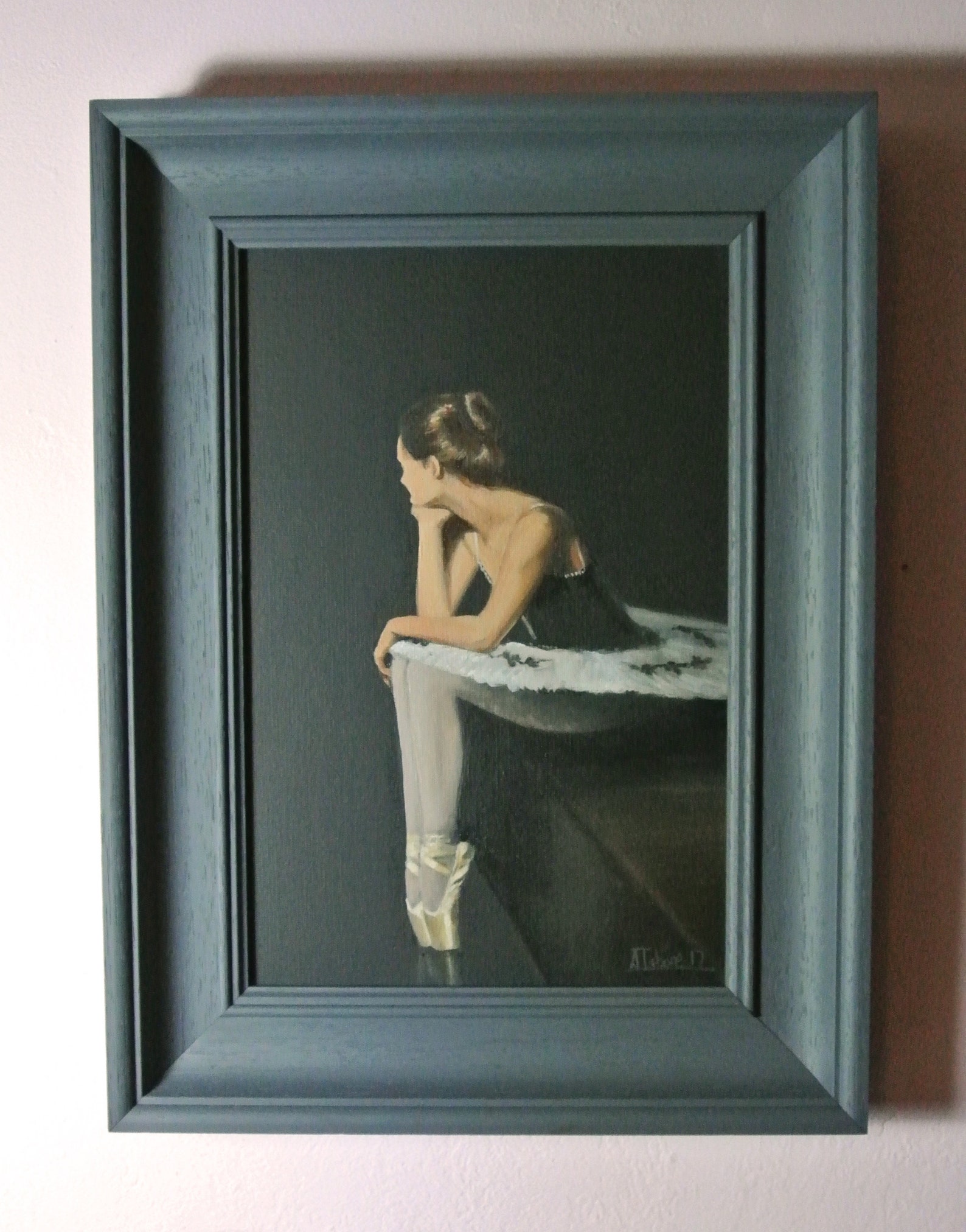 in the wings, blank greeting card, artwork print /birthday cards, young girl ballet painting, tutu shoes art prints by uk artist in the wings, blank greeting card, artwork print /birthday cards, young girl ballet painting, tutu shoes art prints by uk artist