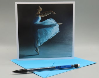 Cartes de vœux d’œuvres d’art de ballet, Dancer en Pointe, Fille, Impression d’art / Cartes d’anniversaire par l’artiste britannique Alex Jabore