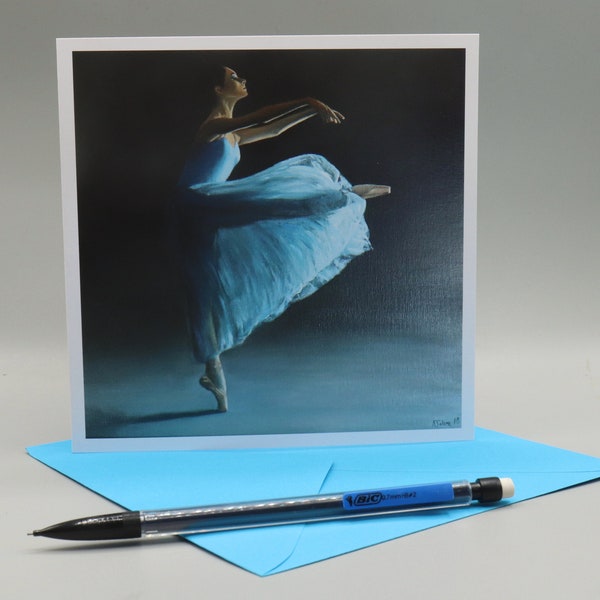 Ballet Artwork Greeting Cards,  Dancer en Pointe, Girl, Art Print / Birthday Cards by UK Artist Alex Jabore