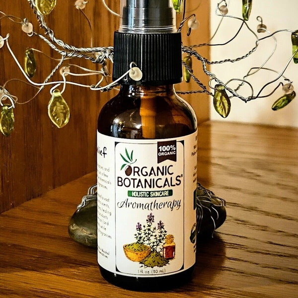100% Organic Natural Aromatherapy - Breathe Easy Blend, Amber Glass Travel Spray Bottle, 1 oz.