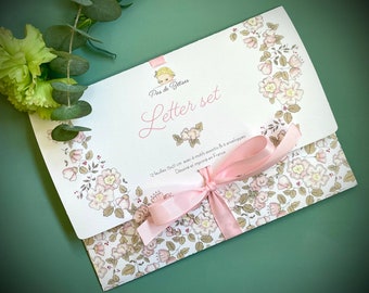 set papier à lettre et enveloppes motif fleuri pas de bêtises