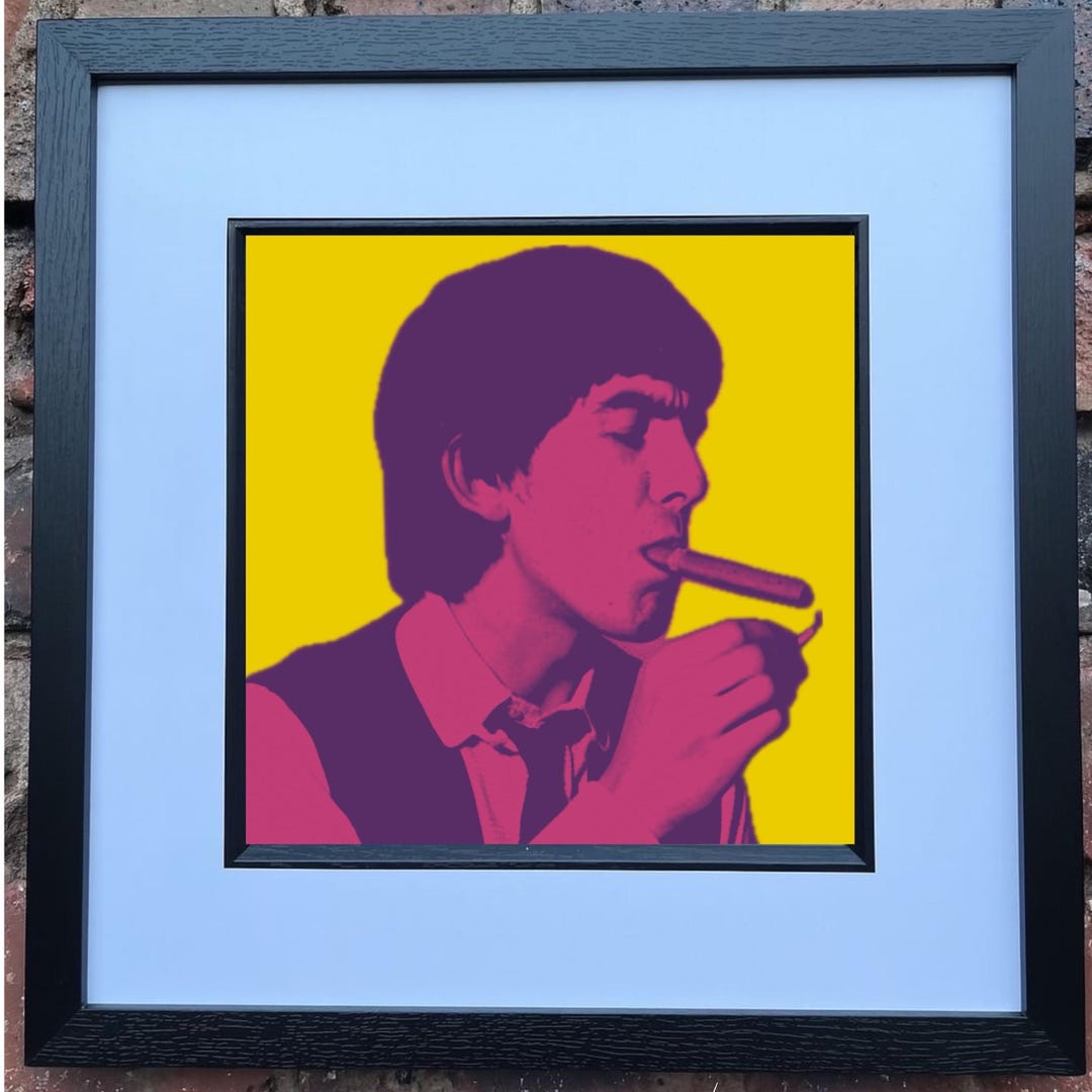 George Harrison - Vibrant Pop Art Portrait – 8”x8” Framed & Artist ...