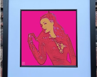 Catwoman - Vibrant Pop Art Portrait – 8”x8” Framed & Artist-Signed