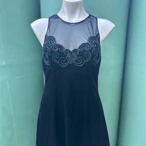 Vintage black Lolita S velvet dress with Brocade and net