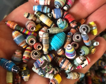 Handmade paper beads , by weight