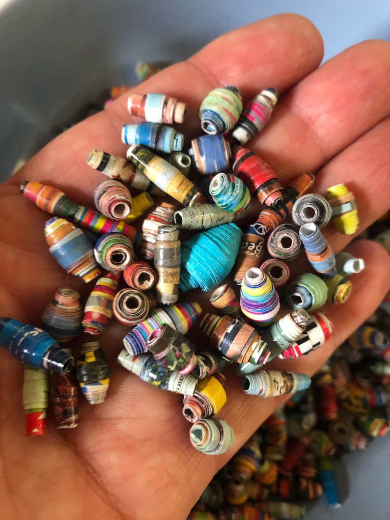 Handmade paper beads , by weight image 1