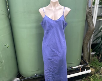 Y2 vintage purple lilac Silk Slip L Midi dress