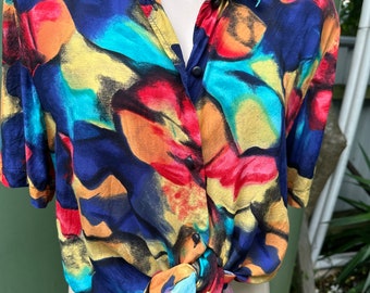 Joshua Berger designed M Arty vintage colourful 1980s shirt