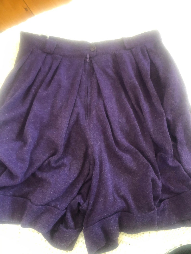 Fab PUrple SOft 1980S HIgh WAiSt PLeat FLannel SKOrts M
