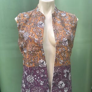 Handmade Vintage Reversible Kantha S/M waistcoat vest unisex