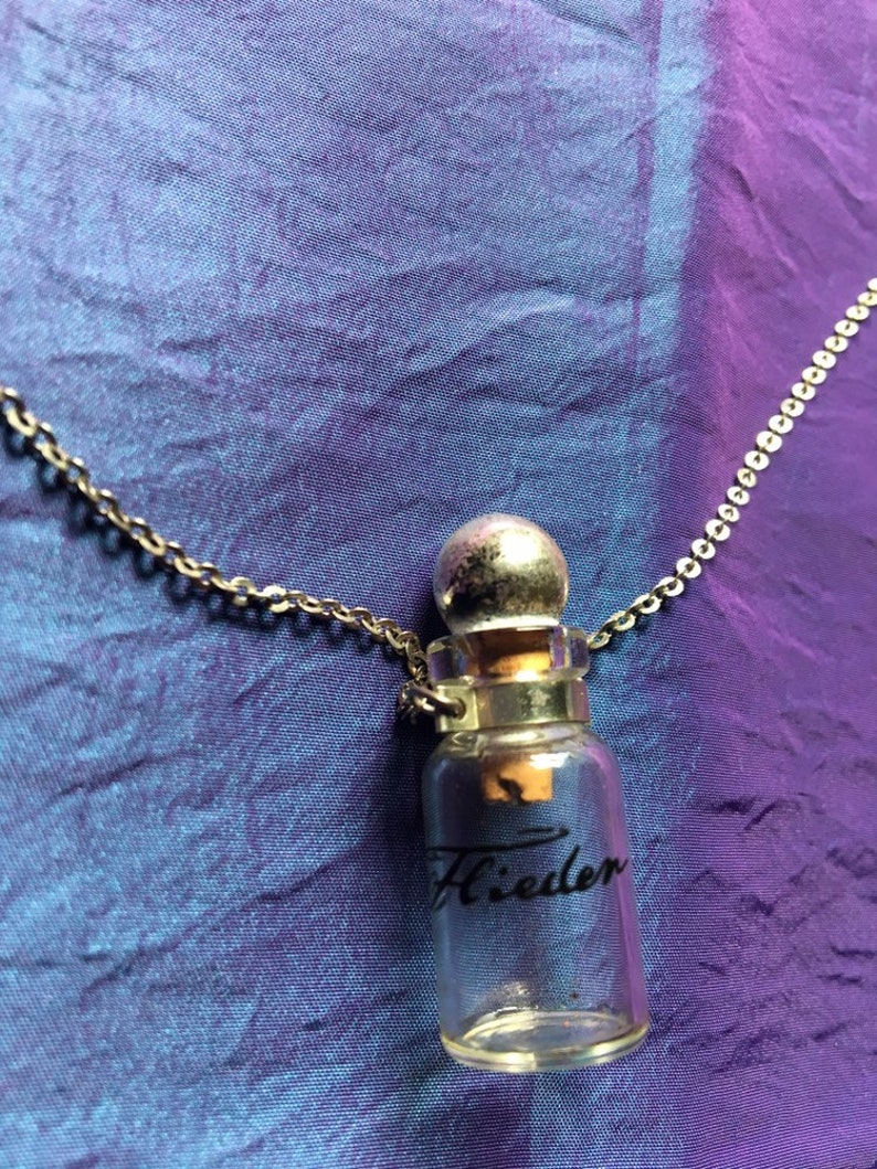 Vintage silver miniature perfume bottle necklace with stopper Etsy