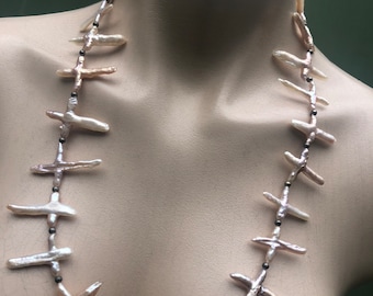 Rare Large cross Baroque pearl Necklace , beautiful