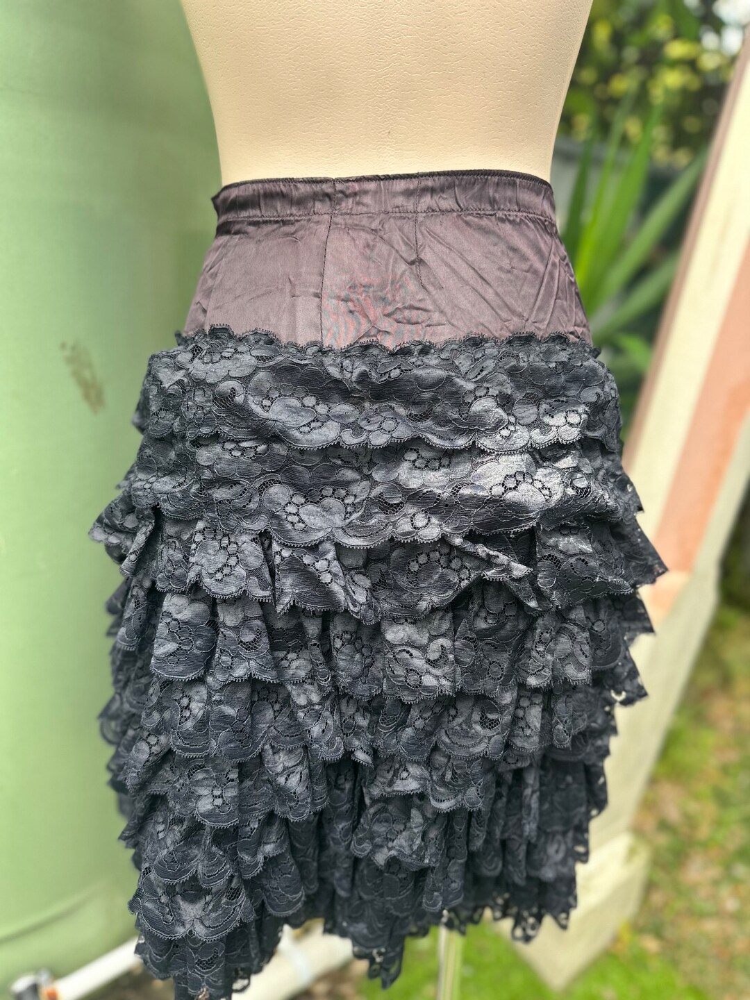 Vintage 1920s Black Lace Skirt