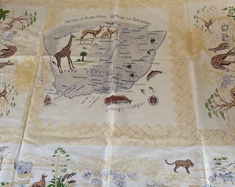 South Africa vintage square small Souvenir tablecloth