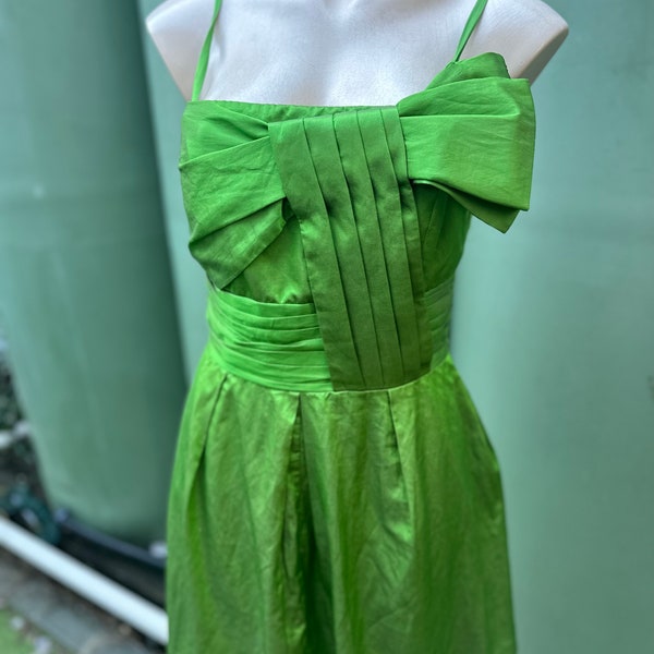 Silk Pistachio S  green vintage 1990s Cocktail mini dress