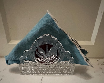 Vintage Hofbauer Ruby Crystal Serviette Napkin holder