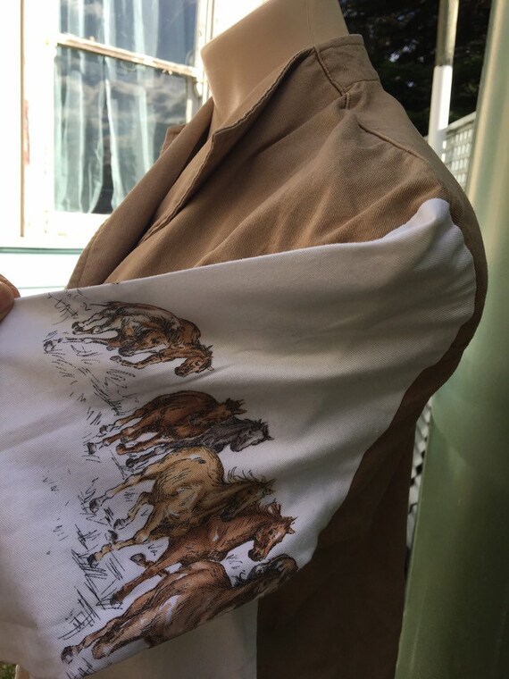 Fab 1980's western type shirt , M, Horses print Un