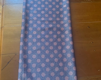 1970s Spandex Lurex purple pink polka dot fabric