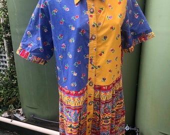 Annie Lantz 16 Australian designer 1980s colourful floral shirt dress