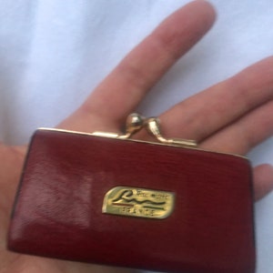 Vintage red Ros Maris France  miniature coin purse