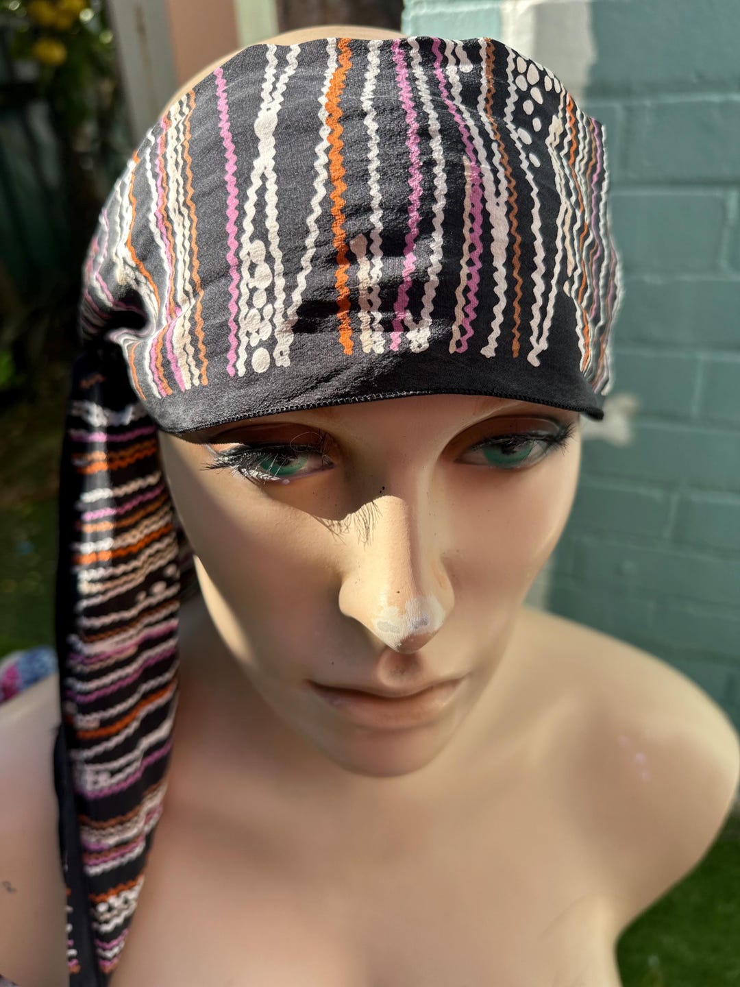 Foulard Bayron Vintage - 100% Soie, Motif Géométrique Multicolore, Occasion En Bon état