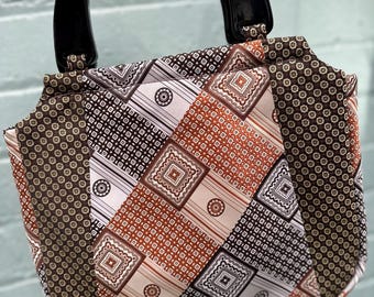 Hand made ‘Tie’ handbag made with 1970s  Ties , One of!