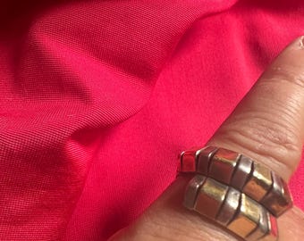 Vintage Modernist unisex silver and Gold Statement ring