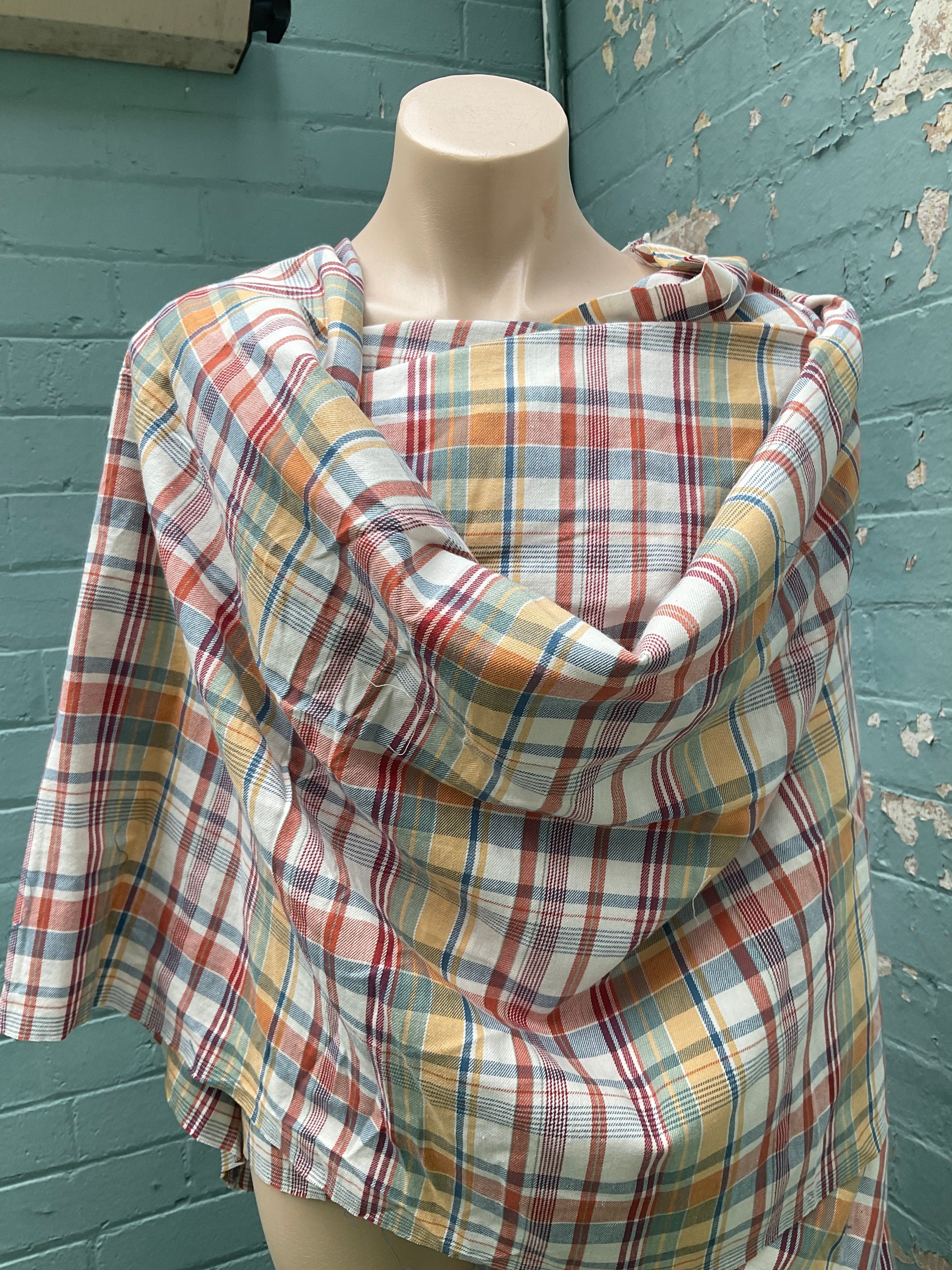 7546 Cotton Woven Madras Check Plaid Patchwork Waist Designer Vintage Madras Plaid Fabric (Style 2023) | Fabric Wholesale Direct main image 2
