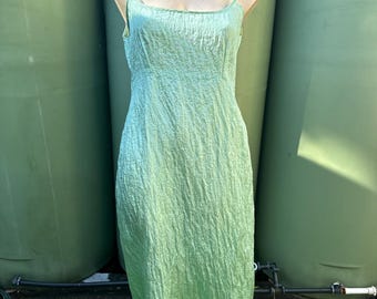 Pastel green S/M  luminous fabric vintage Y2 cocktail dress