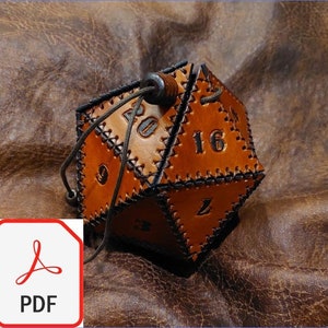 PDF D20 Dice Pouch Pattern and 3D Print Jigs for Stamping