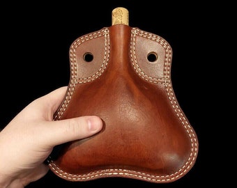 600 mL/20 oz Leather Water Bottle/ Wine Skin