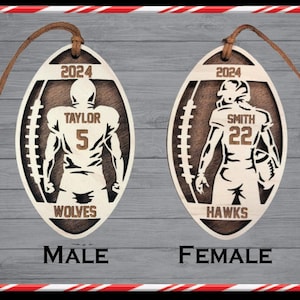 Personalized Sports Ornaments - Boy and Girl - Football, baseball, basketball, soccer, golf, cheer