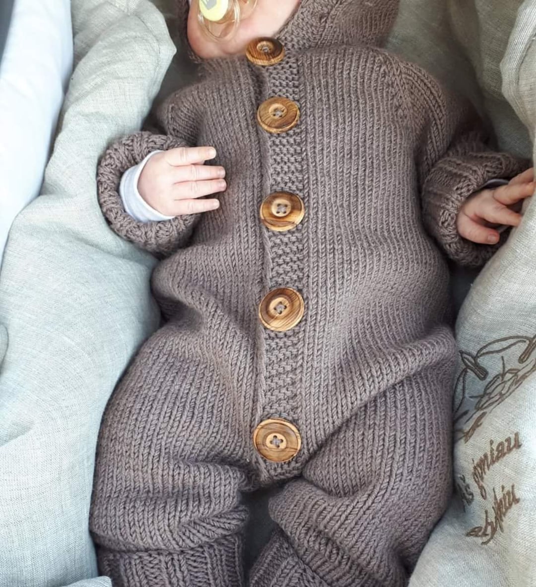 Baby Overalls Hooded Baby Overalls Knit Knit Baby Boy Etsy