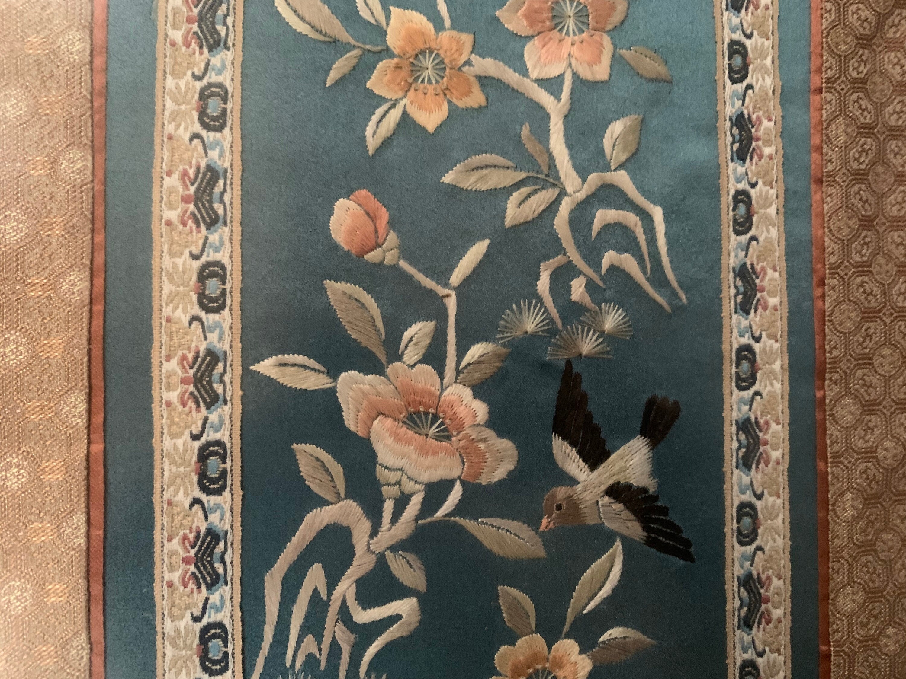 ヴィンテージ中国高級シルク絵画アート刺繍 X 2 - Etsy 日本