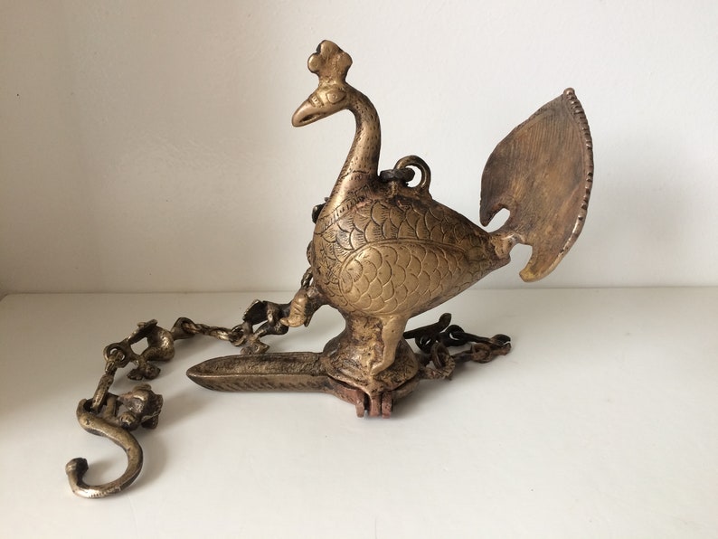 Antique Middle Eastern Bronze Pea Oil Lamp Image 0